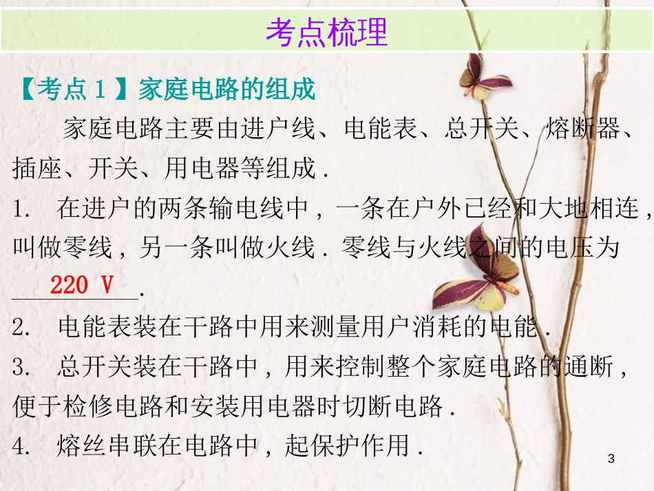 广东省中考物理总复习 第一部分 基础复习 第26课时 生活用电内文部分课件_第3页