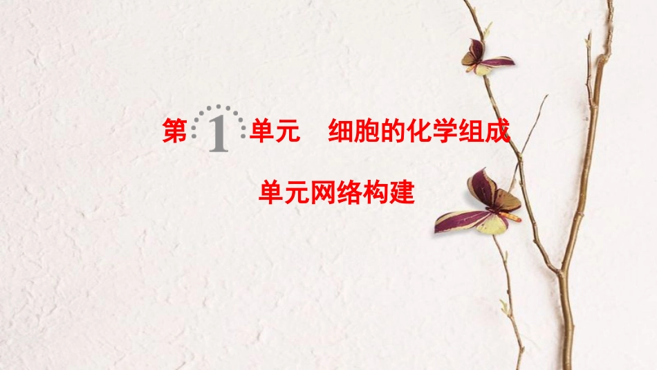 2019版高考生物一轮复习 第1单元 细胞的化学组成单元网络构建课件 苏教版_第1页