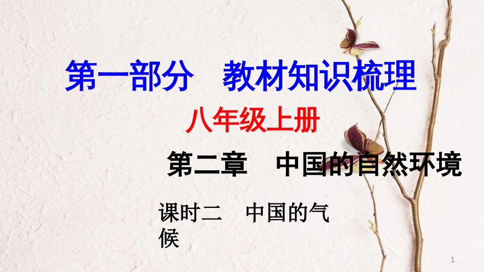 （新疆地区）中考地理总复习 第二章 中国的自然环境（课时二 中国的气候）基础知识梳理课件_第1页