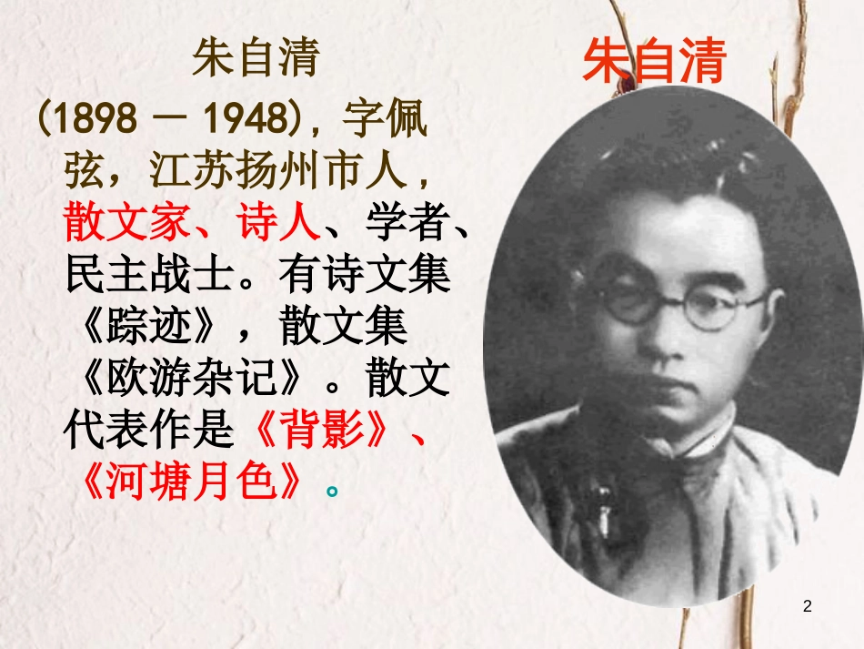 八年级语文上册 第一单元 1《背影》课件4 北京课改版_第2页