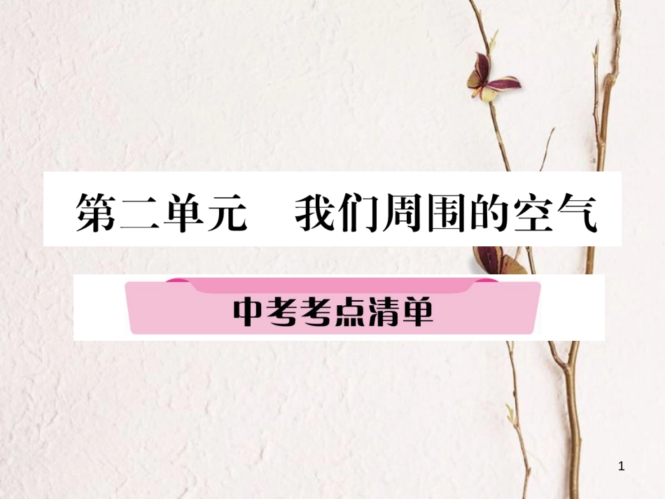 （青海专版）中考化学复习 第1编 教材知识梳理篇 第2单元 我们周围的空气中考考点清单（精讲）课件_第1页
