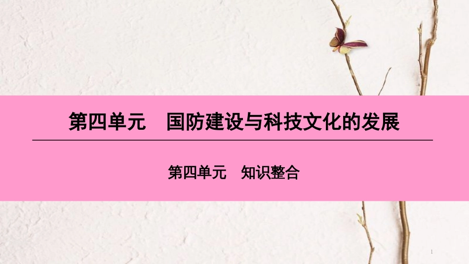 八年级历史下册 第四单元 国防建设与科技文化的发展知识整合课件 北师大版_第1页