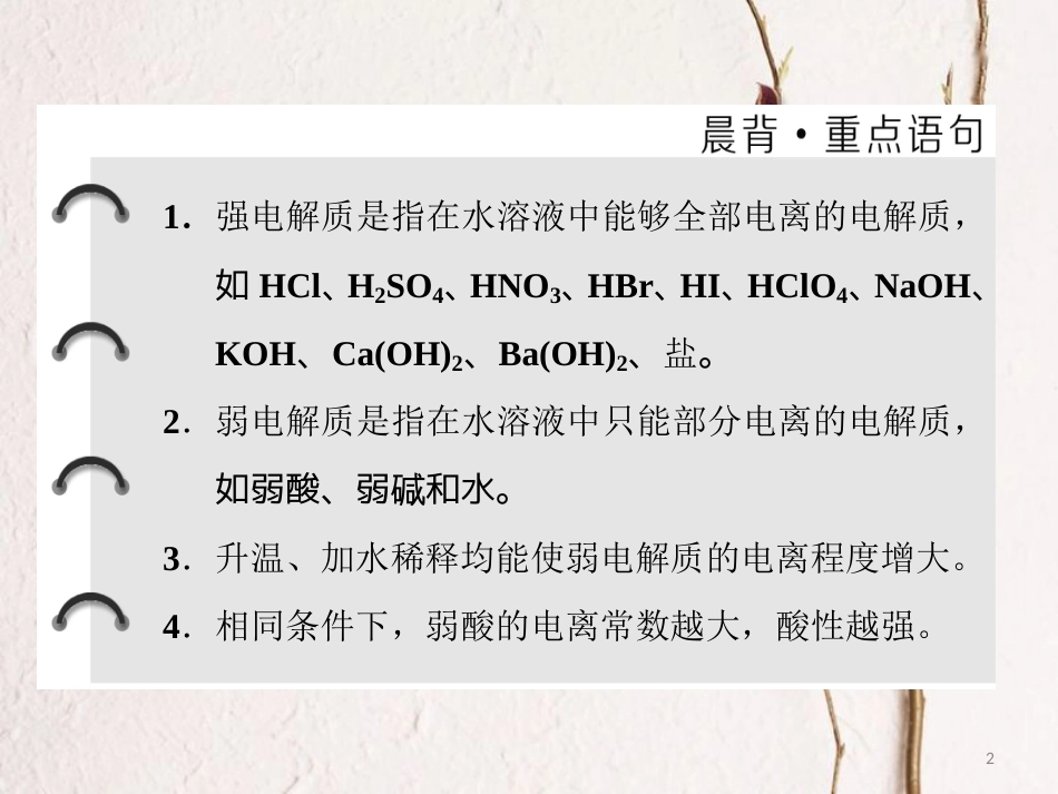 高中化学 第三章 水溶液中的离子平衡 第一节 弱电解质的电离课件 新人教版选修4_第2页