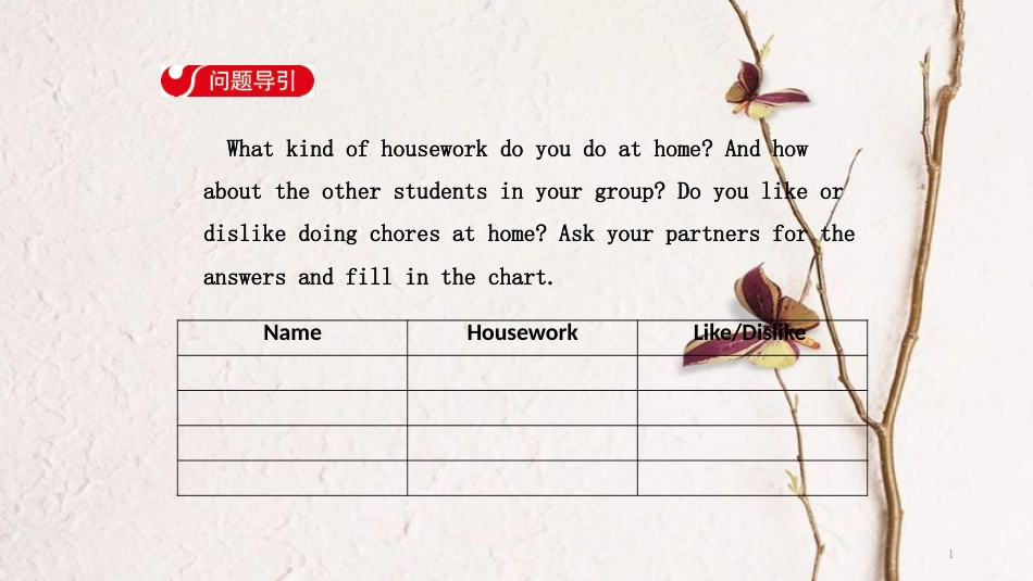 八年级英语下册 Unit 3 Could you please clean your room Section B（3a-Self Check）导学课件 （新版）人教新目标版_第1页