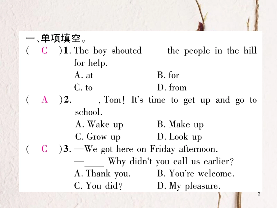 七年级英语下册 双休作业(12)课件 (新版)人教新目标版_第2页