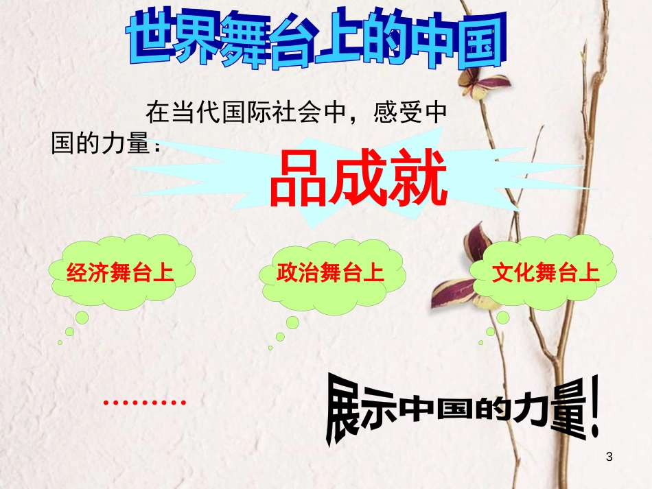 九年级政治全册 第二单元 了解祖国 爱我中华 第三课 认清基本国情 第1框 我们的社会主义祖国课件 新人教版_第3页