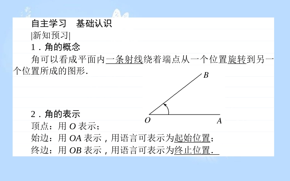 高中数学 第一章 三角函数 1.1 任意角和弧度制 1.1.1 任意角课件 新人教A版必修4_第3页
