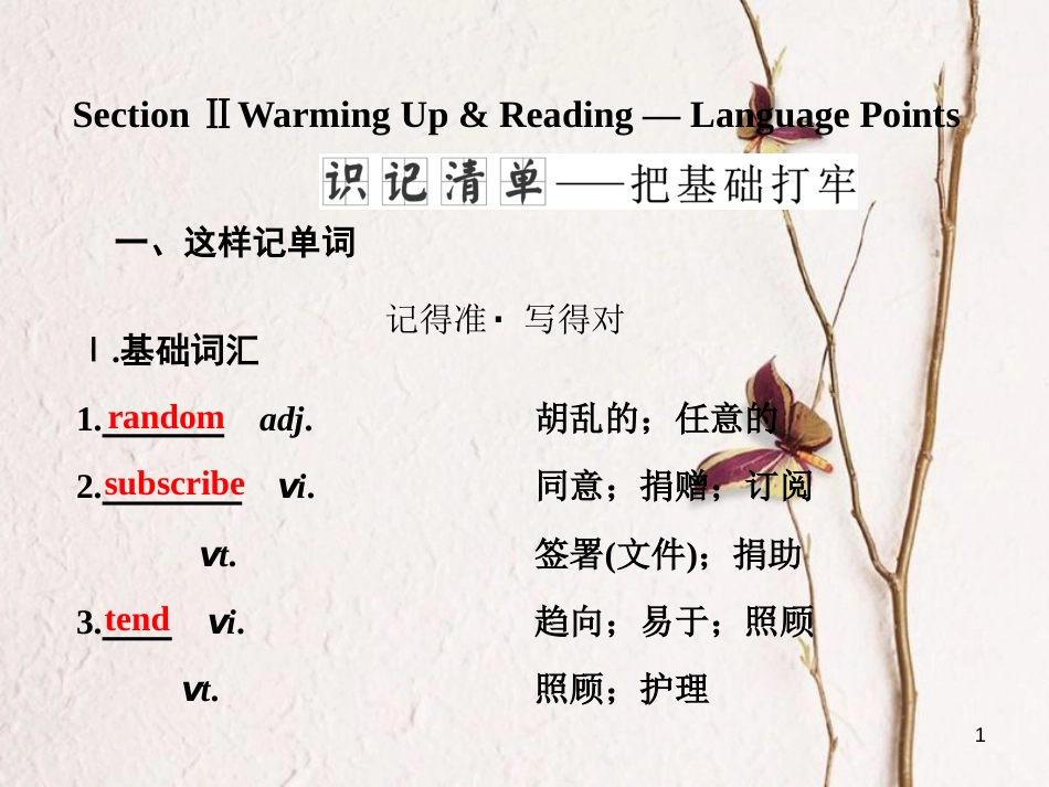 高中英语 Unit 4 Global warming Section Ⅱ Warming Up amp；Reading -Language Points课件 新人教版选修6_第1页