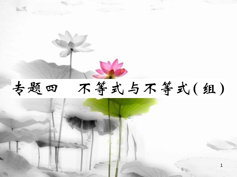 七年级数学下册 专题四 不等式与不等式（组）习题课件 （新版）华东师大版_第1页