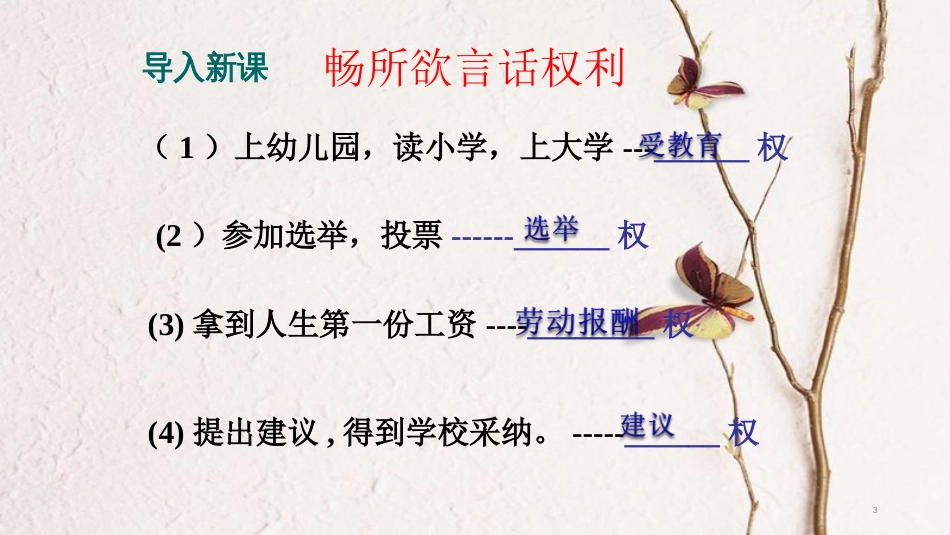 八年级道德与法治下册 第二单元 理解权利义务 第三课 公民权利 第1框《公民基本权利》课件 新人教版(1)_第3页