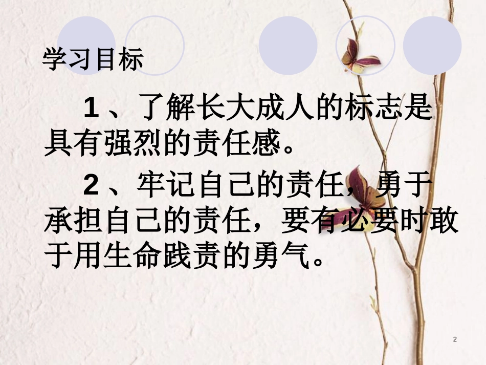 云南省个旧市九年级政治全册 第二单元 共同生活 第五课 这是我的责任 第1-3框 长大成人的标志 播下责任的种子 用生命践责课件 人民版_第2页