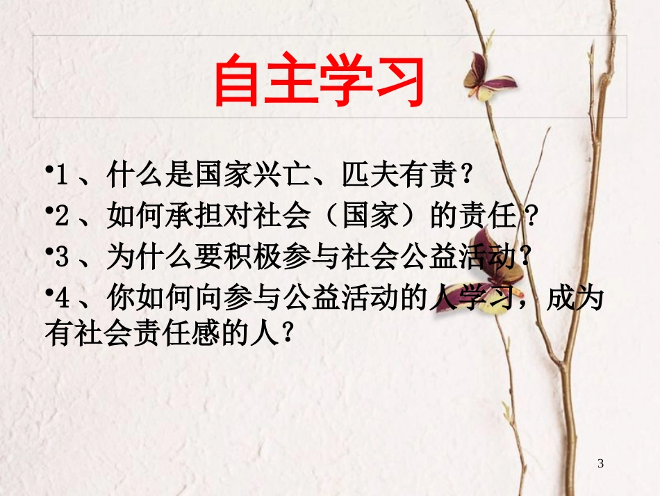 江西省九年级政治全册 第一单元 承担责任 服务社会 第二课 在承担责任中成长 第2框《承担对社会的责任》课件 新人教版_第3页