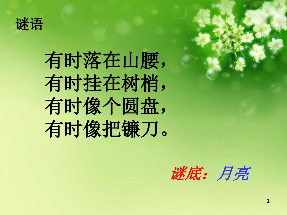 二年级语文上册 摘月亮课件2 湘教版_第1页