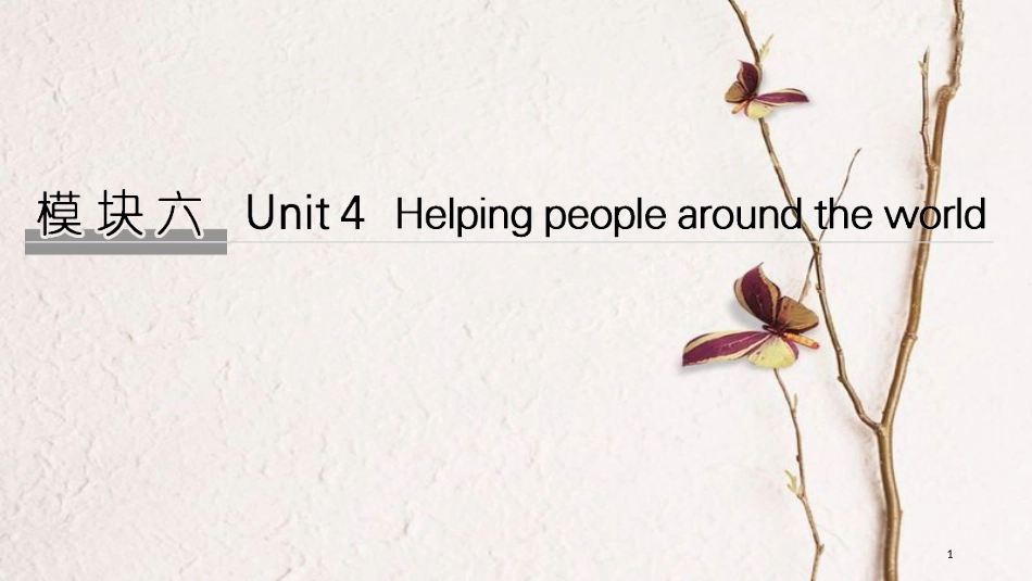 2019版高考英语大一轮复习 模块六 Unit 4 Helping people around the world课件 牛津译林版选修6_第1页