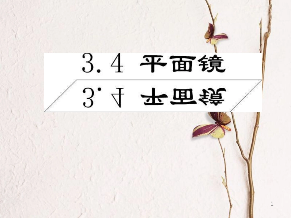 八年级物理上册 3.4 平面镜课件 （新版）苏科版_第1页