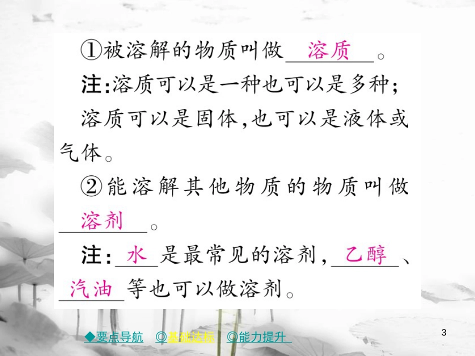 年春九年级化学下册 第九章 溶液 课题1 溶液的形成课件 （新版）新人教版_第3页