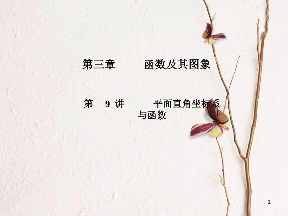 山东省德州市中考数学复习 第3章 函数及其图象 第9讲 平面直角坐标系与函数课件_第1页