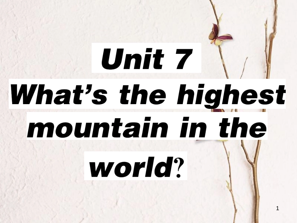 八年级英语下册 Unit 7 What’s the highest mountain in the world（第1课时）习题课件 （新版）人教新目标版_第1页