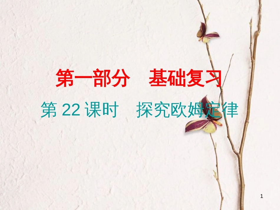 广东省中考物理总复习 第一部分 基础复习 第22课时 探究欧姆定律课后作业课件_第1页