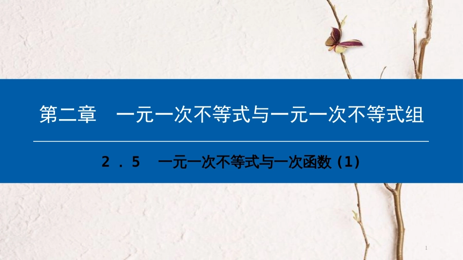 八年级数学下册 第二章 一元一次不等式与一元一次不等式组 2.5 一元一次不等式与一次函数（1）典型训练课件 （新版）北师大版_第1页