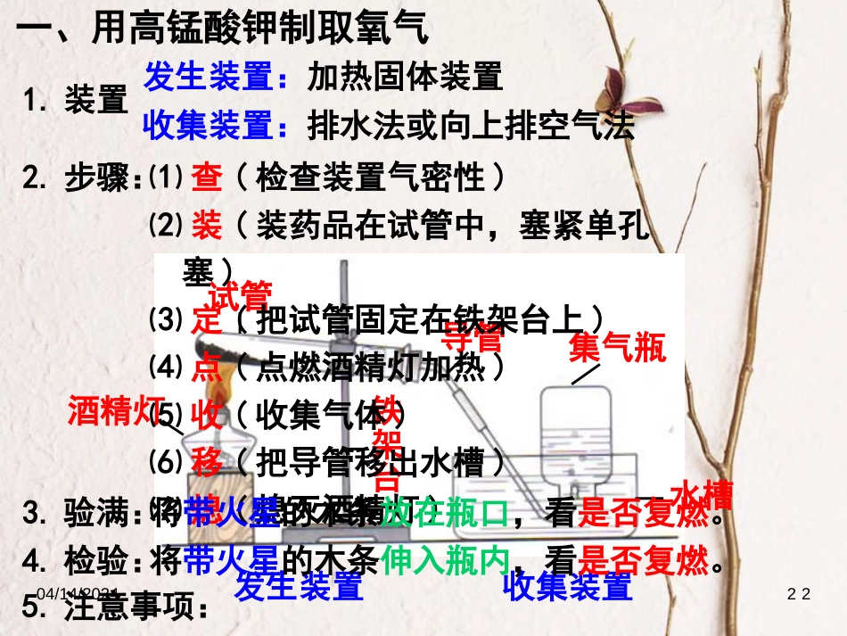 九年级化学上册 第二单元 我们周围的空气 实验活动1 氧气的实验室制取与性质课件 （新版）新人教版_第2页