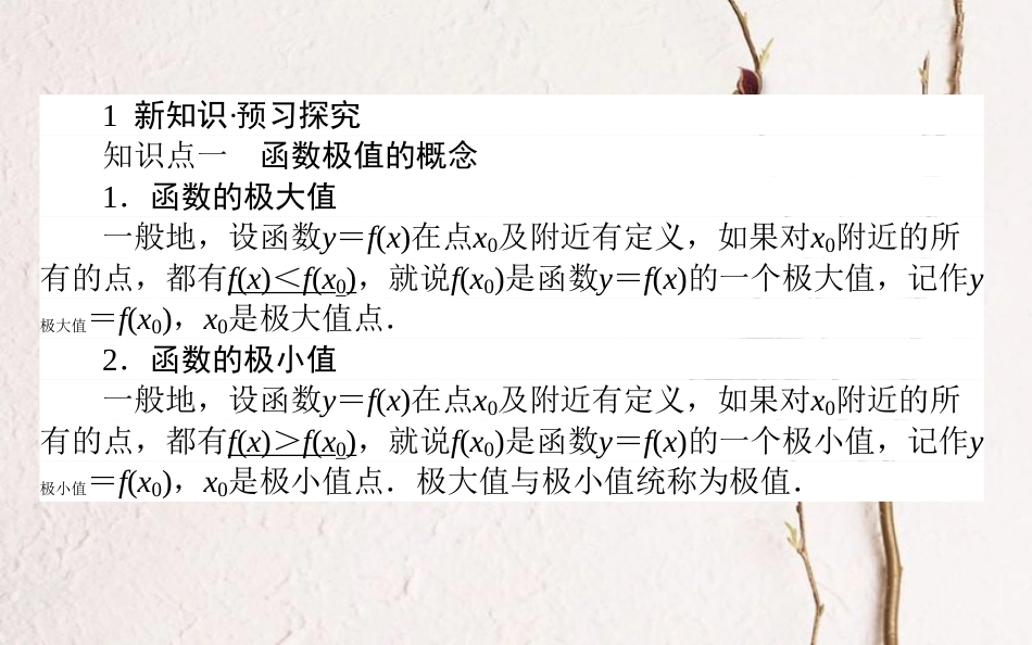 高中数学 第一章 导数及其应用 第7课时 函数的极值与导数课件 新人教A版选修2-2_第3页