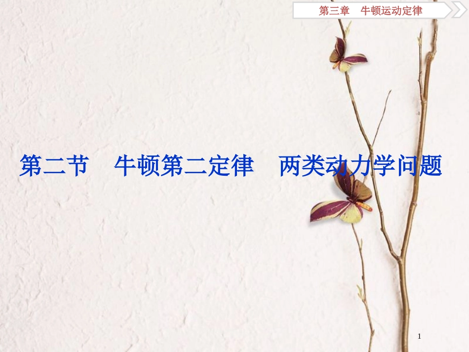 2019届高考物理总复习 第三章 牛顿运动定律 第二节 牛顿第二定律 两类动力学问题课件_第1页