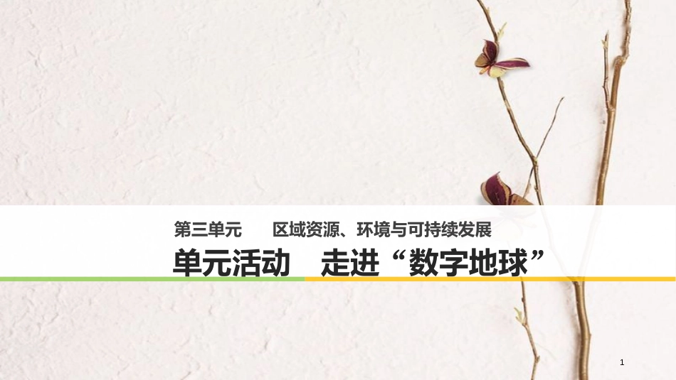 高中地理 第三单元区 域资源、环境与可持续发展单元活动 走进“数字地球”同步备课课件 鲁教版必修3_第1页