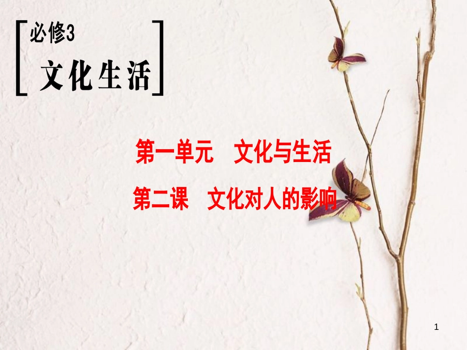 2019版高考政治一轮复习 第1单元 文化与生活 第2课 文化对人的影响课件 新人教版必修3_第1页