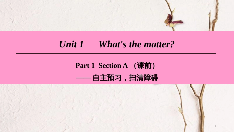 八年级英语下册 Unit 1 What’s the matter Part 1 Section A（课前）课件 （新版）人教新目标版_第1页