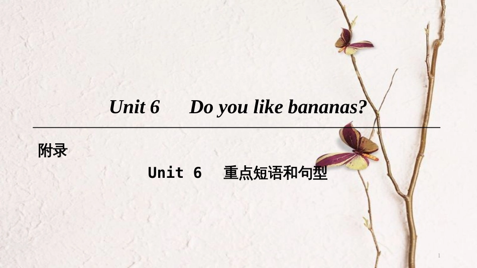 七年级英语上册 Unit 6 Do you like bananas重点短语和句型课件 （新版）人教新目标版_第1页