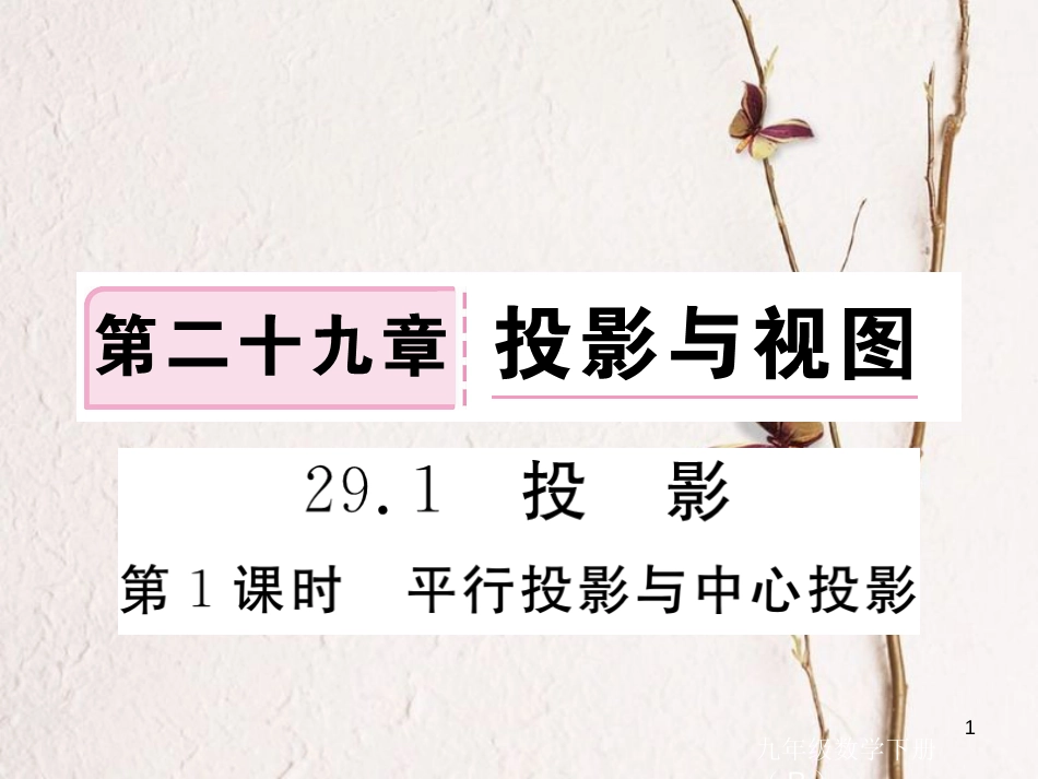 江西省2018年春九年级数学下册 第二十九章 投影与视图 29.1 第1课时 平行投影与中心投影练习课件 （新版）新人教版_第1页