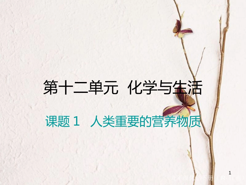（江西专版）九年级化学下册 第12单元 化学与生活 课题1 人类重要的营养物质课件 （新版）新人教版_第1页
