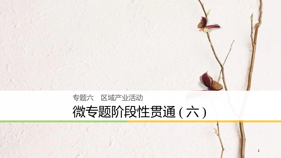 （浙江选考）高考地理大二轮复习 专题六 区域产业活动 微专题阶段性贯通课件_第1页