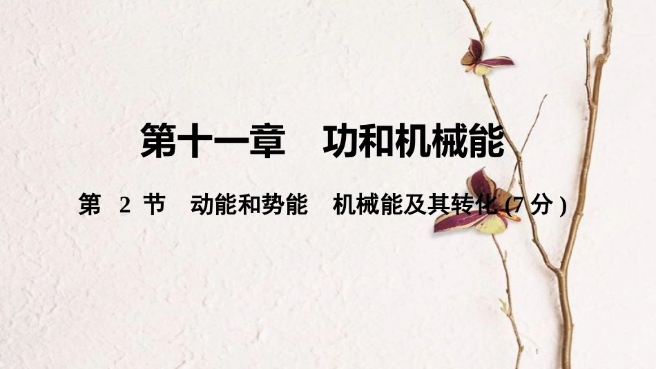 中考物理 基础过关复习集训 第十一章 功和机械能 第2节 动能和势能 机械能及其转化课件 新人教版_第1页