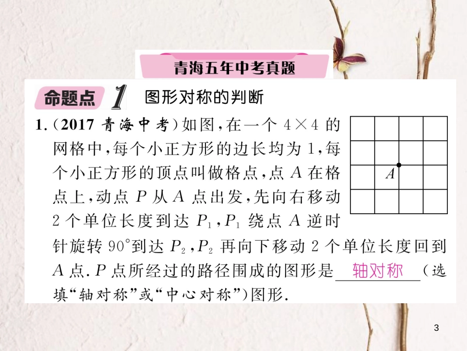 （青海专版）中考数学复习 第1编 教材知识梳理篇 第6章 图形的变化 第1节 图形的轴对称与中心对称（精讲）课件_第3页