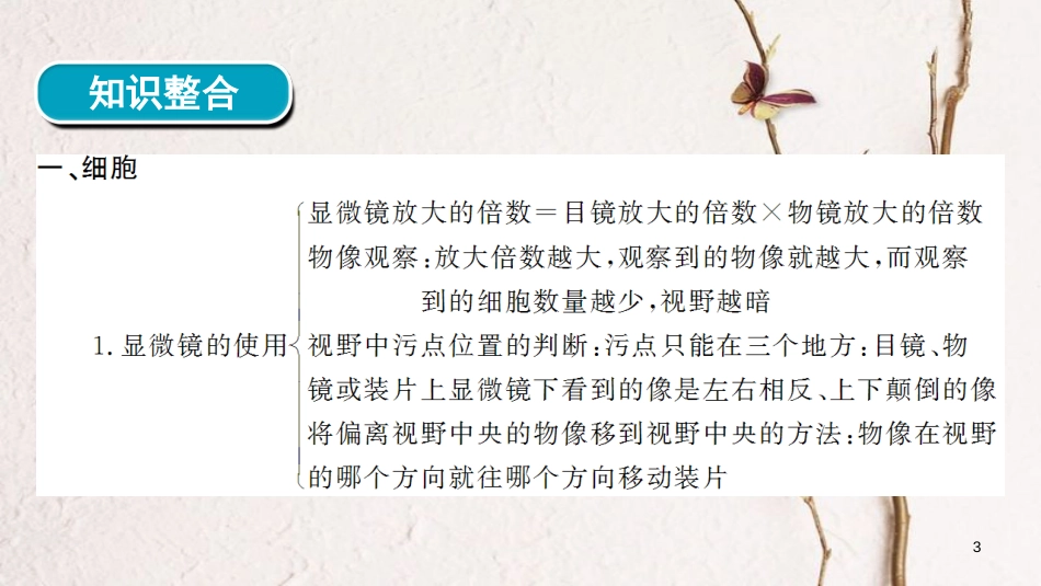 河南省2018年中考生物总复习 第2部分 模块1 专题2 生物体的结构层次课件_第3页