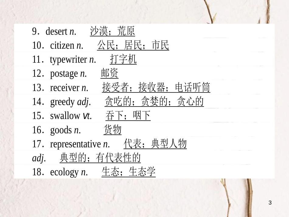 2019届高三英语一轮复习 Unit 3 Life in the future课件 新人教版必修5_第3页