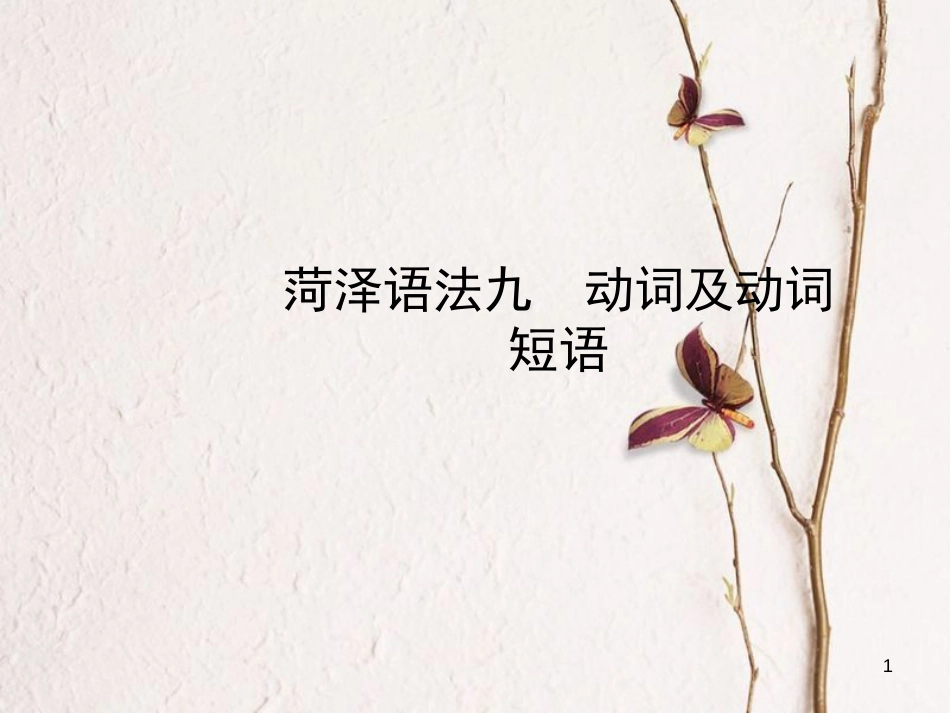 山东省菏泽市中考英语总复习 语法九 动词及动词短语课件_第1页