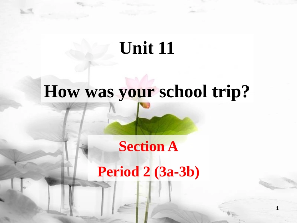 七年级英语下册 Unit 11 How was your school trip Section A Period 2（3a-3b）课件 （新版）人教新目标版_第1页