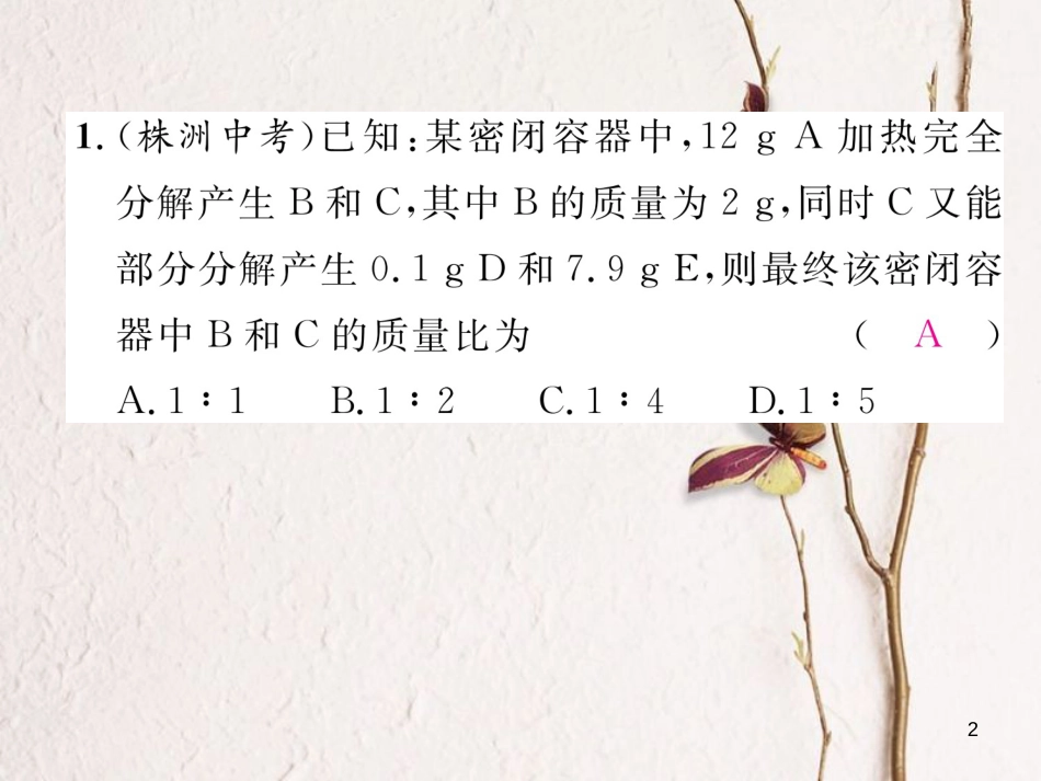 九年级化学下册 专题训练6 常见的化学计算题作业课件 （新版）新人教版_第2页