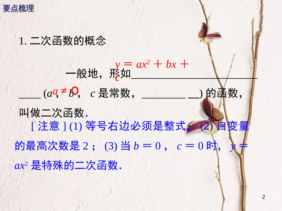 九年级数学上册 第22章 二次函数小结与复习课件 （新版）新人教版_第2页