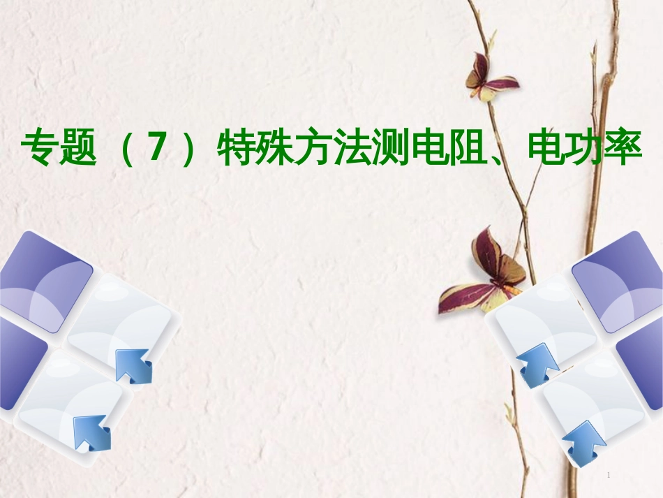 中考物理复习 第七单元 压强 浮力 专题（7）特殊方法测电阻、电功率课件_第1页
