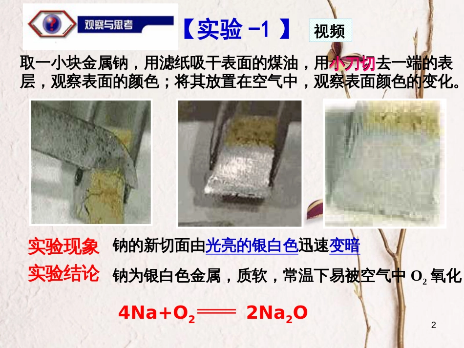 高中化学 专题2 从海水中获得的化学物质 第2单元 钠、镁及其化合物——金属钠的性质和应用课件 苏教版必修1_第2页