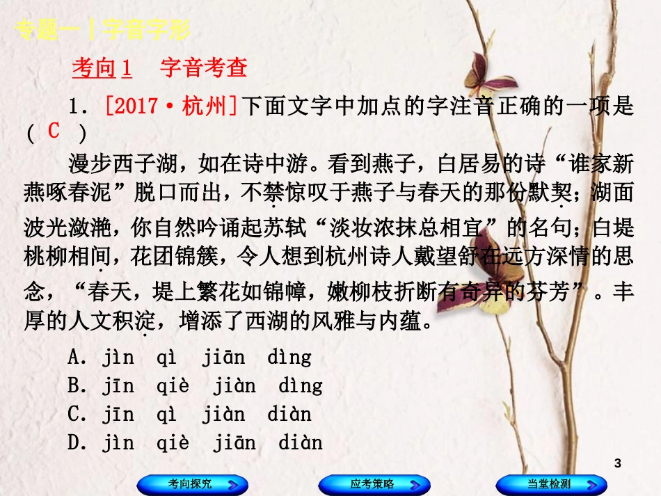 （浙江专用）中考语文 专题复习一 字音字形课件 新人教版_第3页