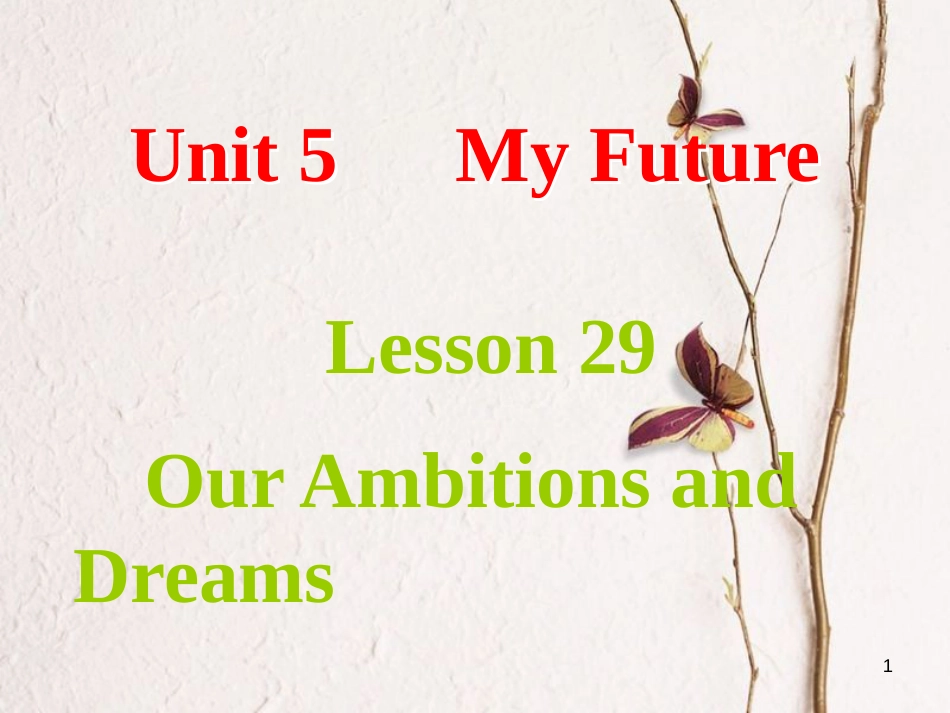 八年级英语上册 Unit 5 My Future Lesson 29 Our Ambitions and Dreams课件 （新版）冀教版_第1页