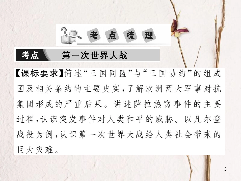 中考历史总复习 第五部分 世界近代史 第五学习主题 第一次世界大战课件_第3页