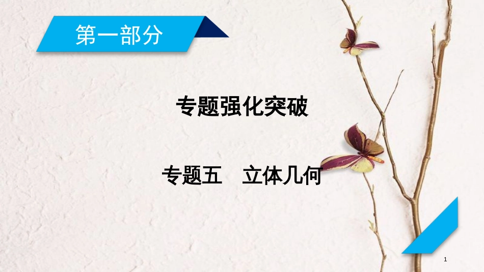 年高考数学二轮复习 专题5 立体几何 第1讲 空间几何体的三视图、表面积及体积课件_第1页