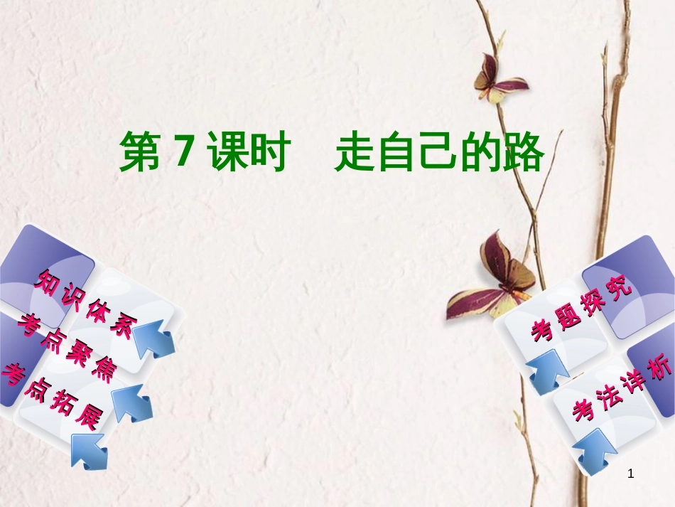 中考政治 第二部分 八年级 第7课时 走自己的路复习课件 教科版_第1页