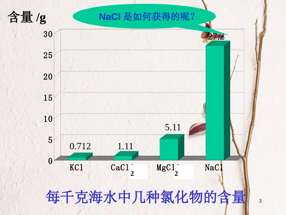 高中化学 专题二 从海水中获得的化学物质 第二单元氯气的生产原理教学课件 苏教版必修1_第3页